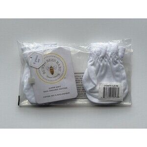 Burt's Bees Baby Organic Cotton Baby Mittens 3 Pack White